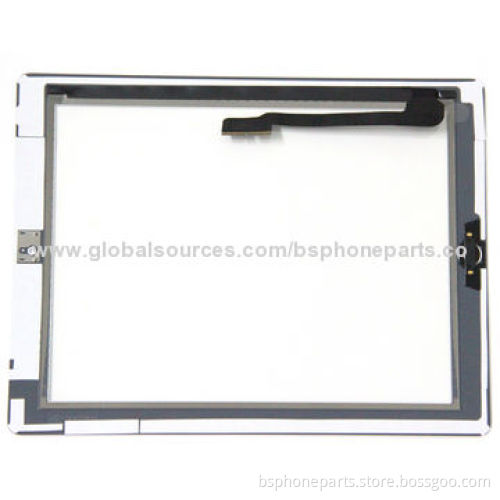 High Copy Touch Digitizer Screen with Home Button Flex and Adhesive for iPad 3, White